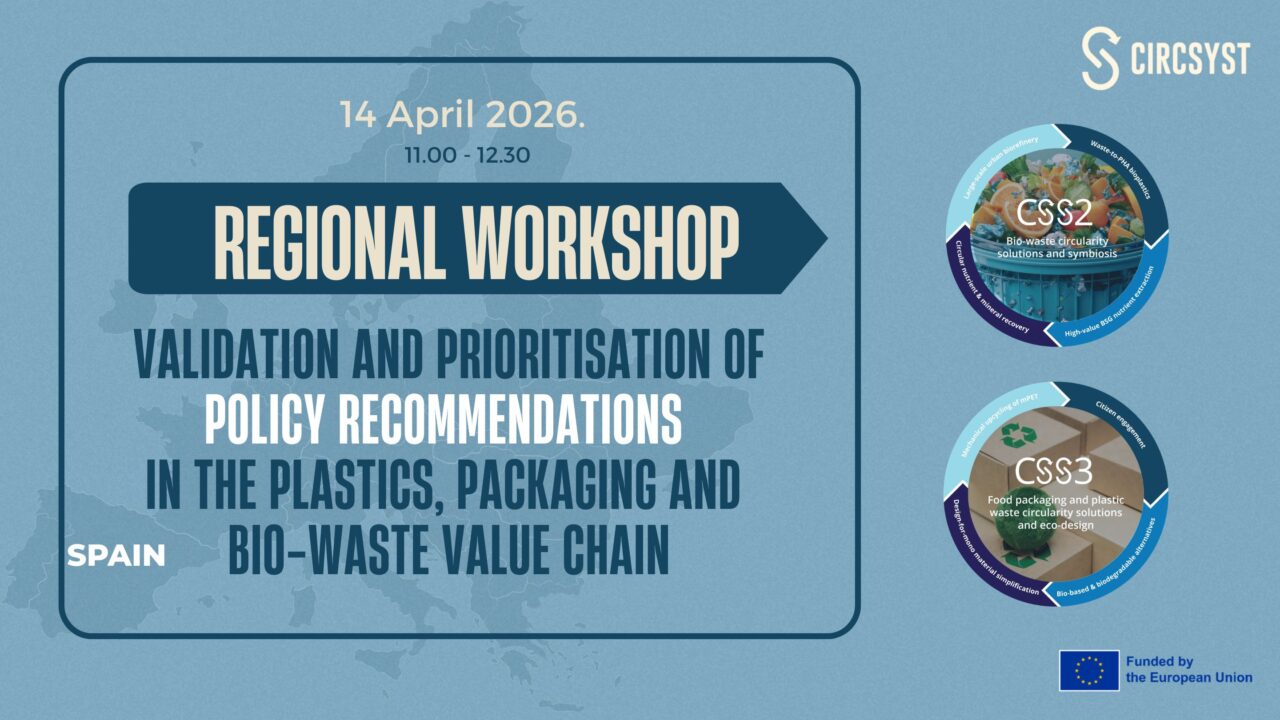 CircSyst Policy Recommendations for Implementing Circular Solutions in Spain – Focus on Plastics, Packaging and Biowaste